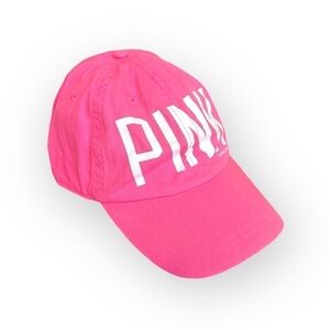PINK Victoria’s Secret graphic signature trucker hat, adjustable,bubble gum pink